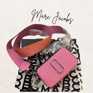 NWT!! Unique Marc Jacobs 'The Snapshot' Crossbody Bag in Hot Pink + Orange + blk